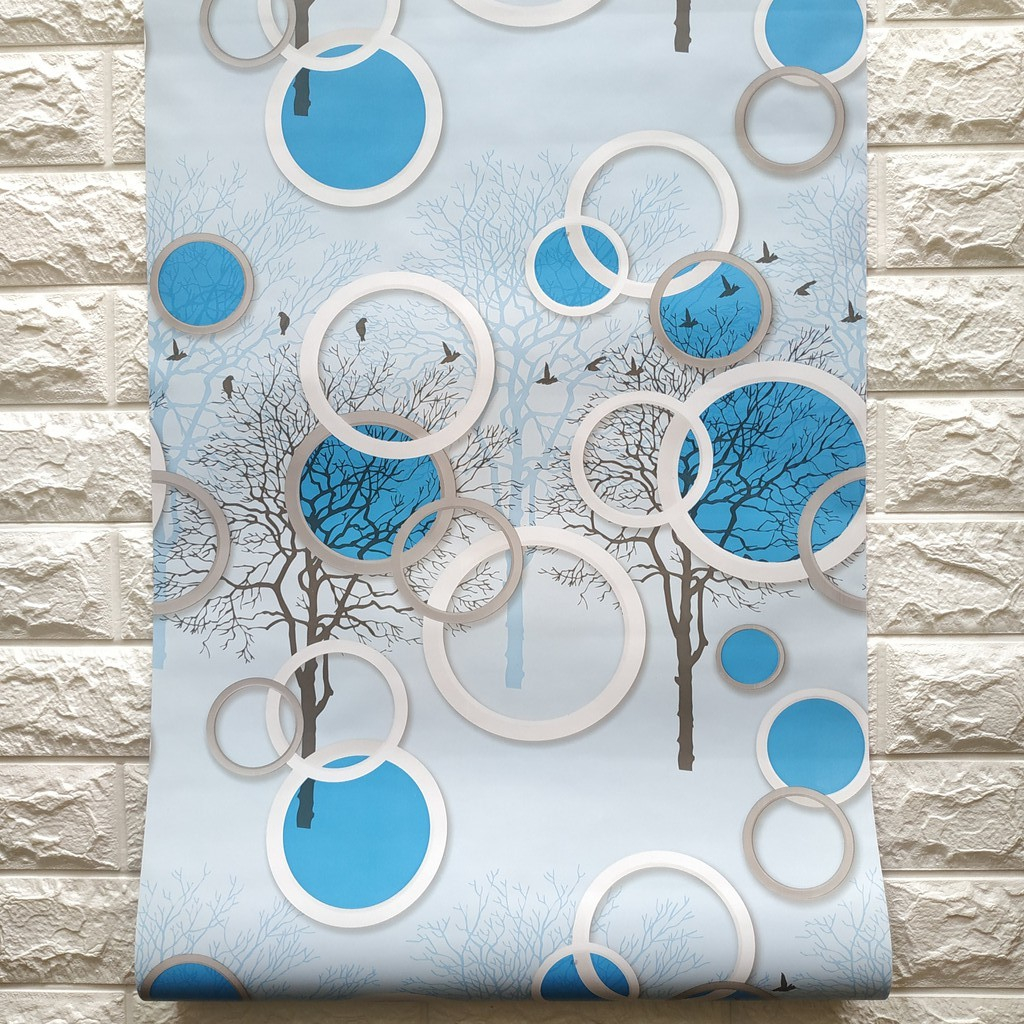 FNy Wallpaper Bulat Ungu Cantik 45 x 10M Dekorasi Dinding Praktis Tinggal Tempel GH197-1