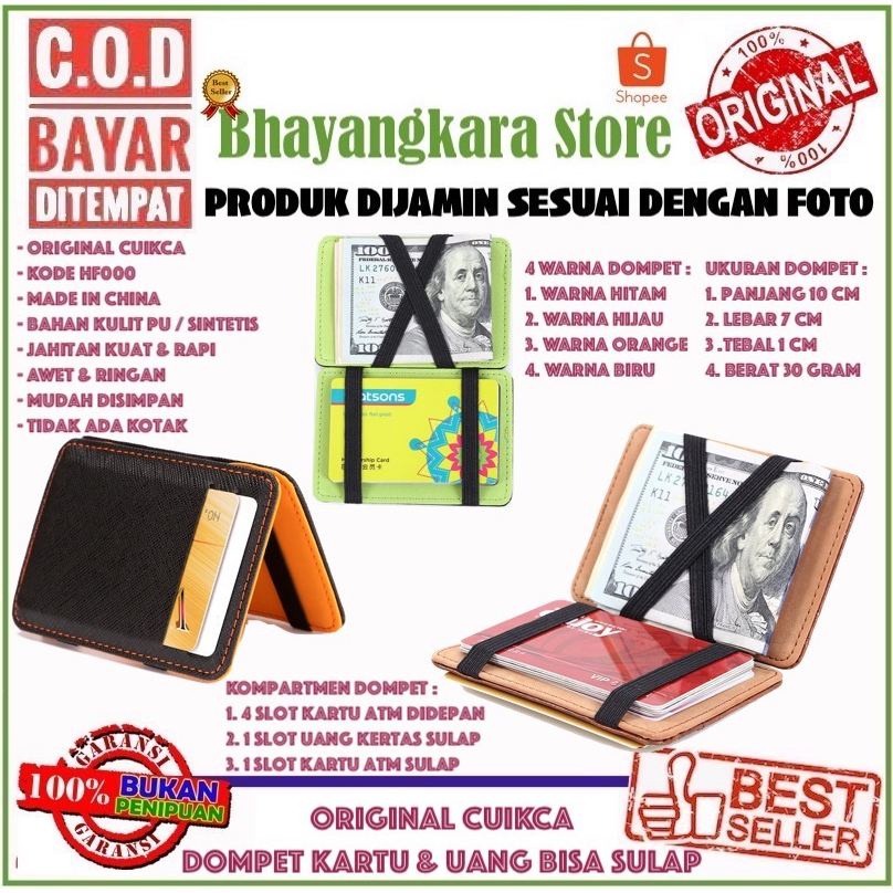 ORIGINAL CUIKCA HF000 DOMPET KARTU MINI ANTI RIBET MUAT KTP SIM STNK KARTU ATM BISA SULAP