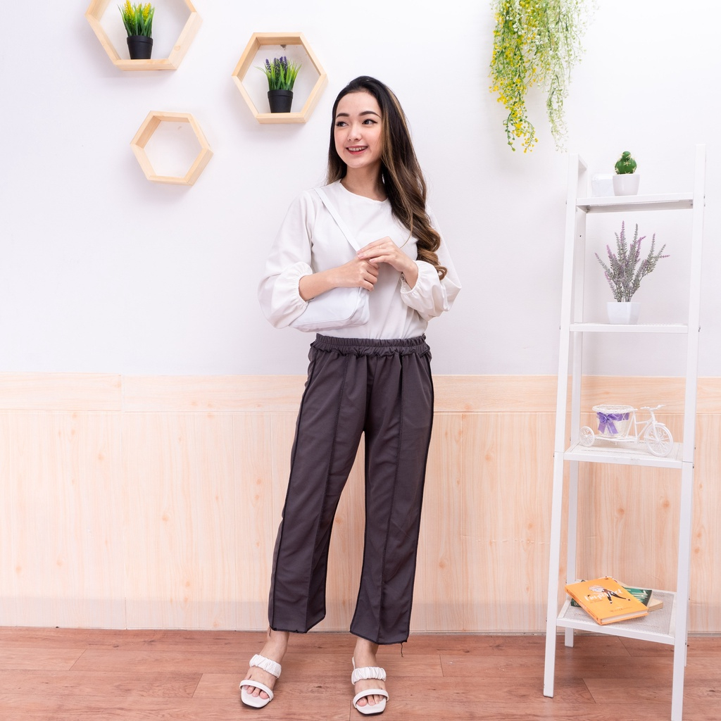 ALYA PANTS BASIC CREPE TEBAL / CELANA PANJANG WANITA