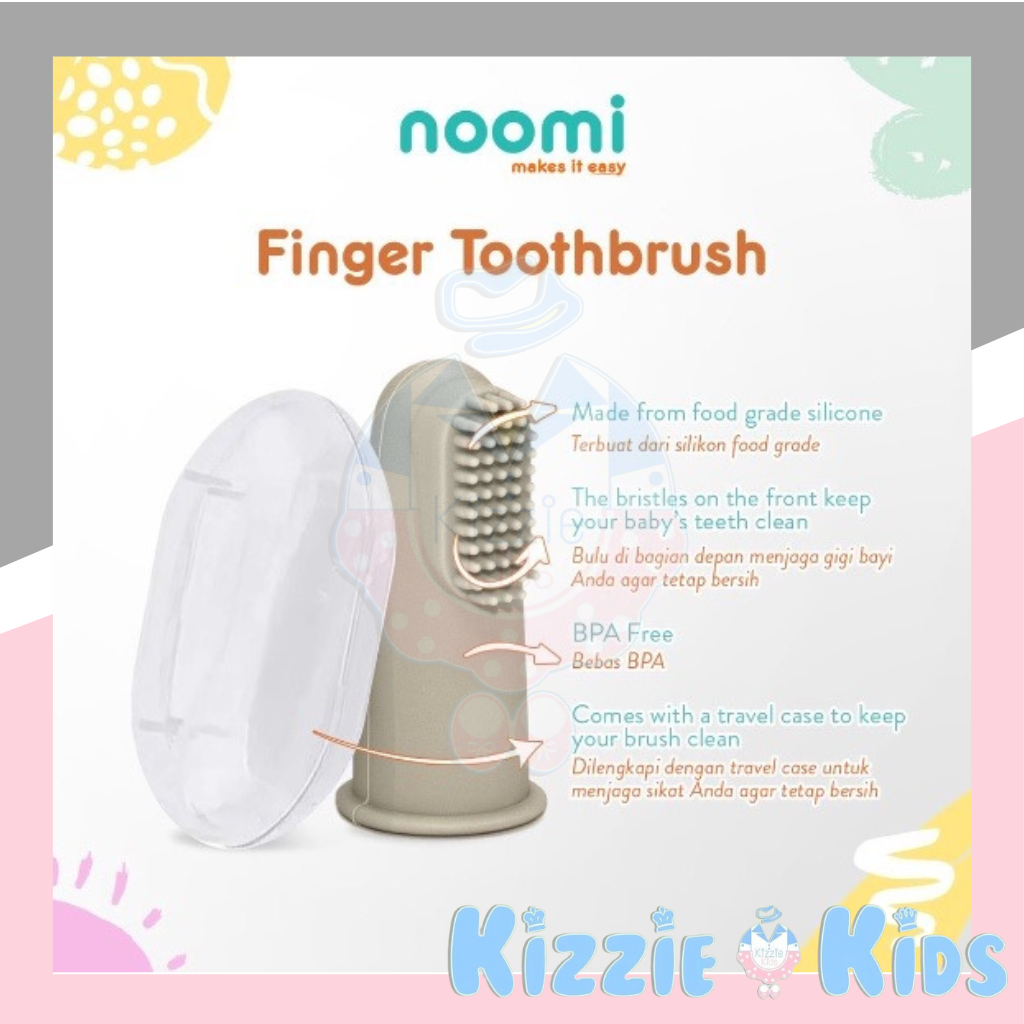 NOOMI 2Pcs Silicone Finger Toothbrush with Case sikat gigi dan lidah bayi pembersih lidah bayi