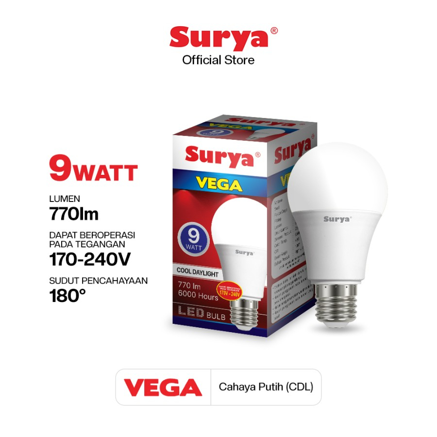 LAMPU LED JUMBO 5W 7W 9W  TABUNG 5 7 9 WATT KAPSUL 5WATT E27 SUPER TERANG SURYA VEGA  BULB BOHLAM GARANSI MURAH SNI