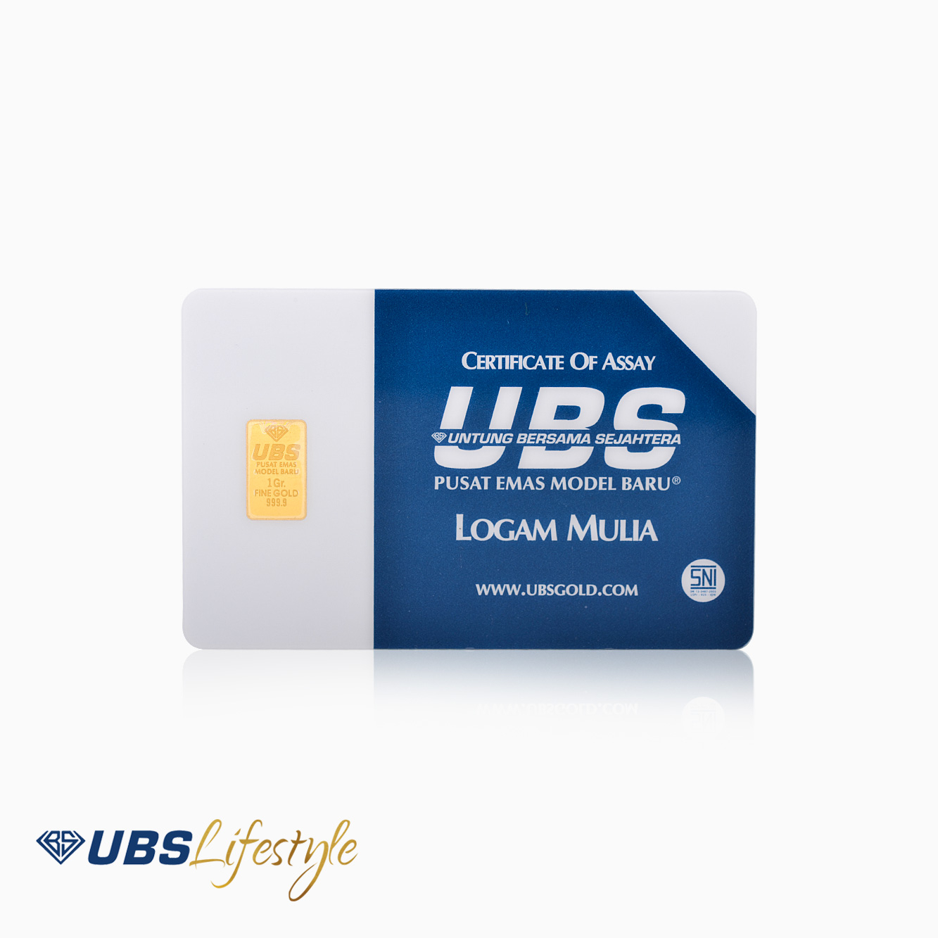 UBS Reguler Series 1 Gram Kemasan PVC TERMURAH TERLARIS Emas Mini Emas Batangan Logam Mulia Murni 24 Karat Bersertifikat Resmi Asli Original Tabungan Emas Souvenir Keren Mewah