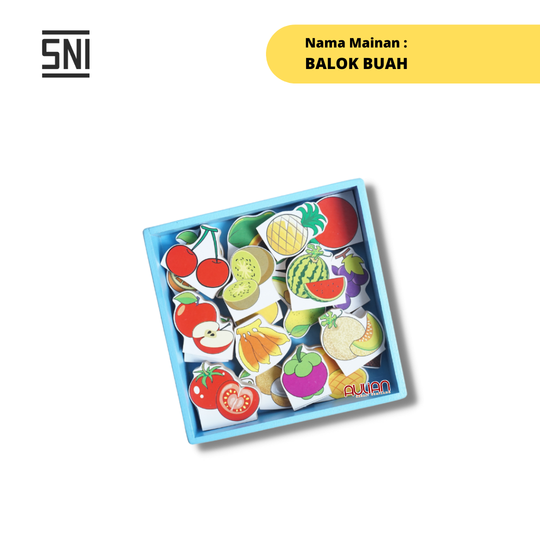MAINAN EDUKASI ANAK / MAINAN KAYU / APE PAUD - BALOK BUAH