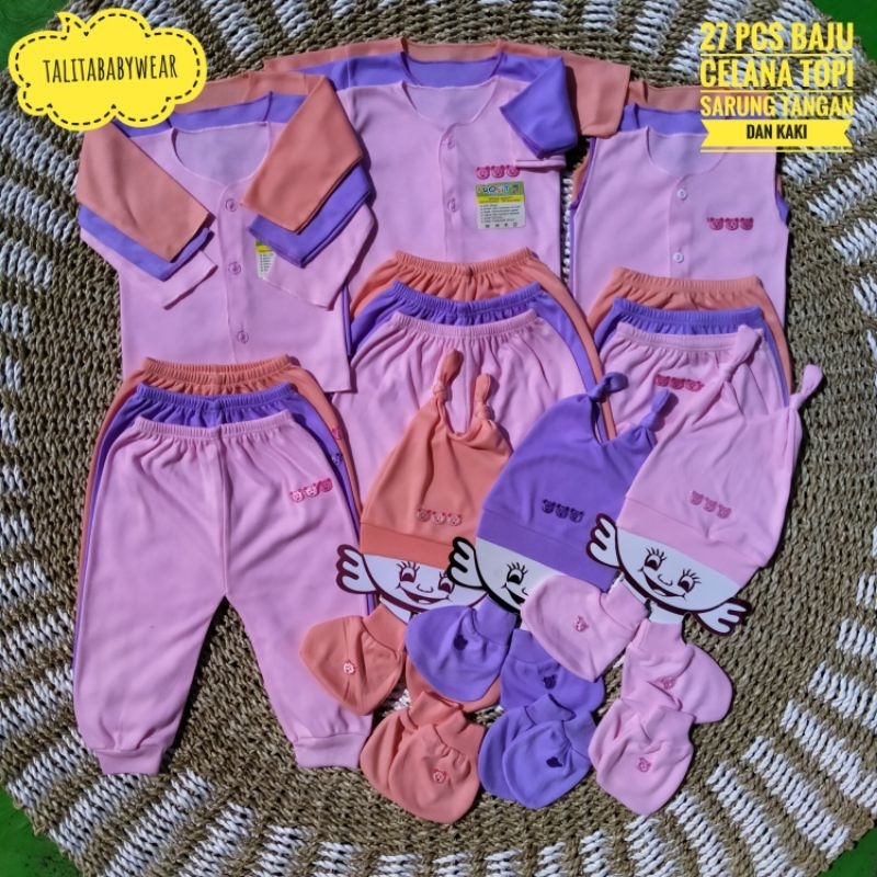 ISI 27  PCS Paket Hemat Baju Bayi Baru Lahir Paket Perlengkapan Baby Newborn Perempuan