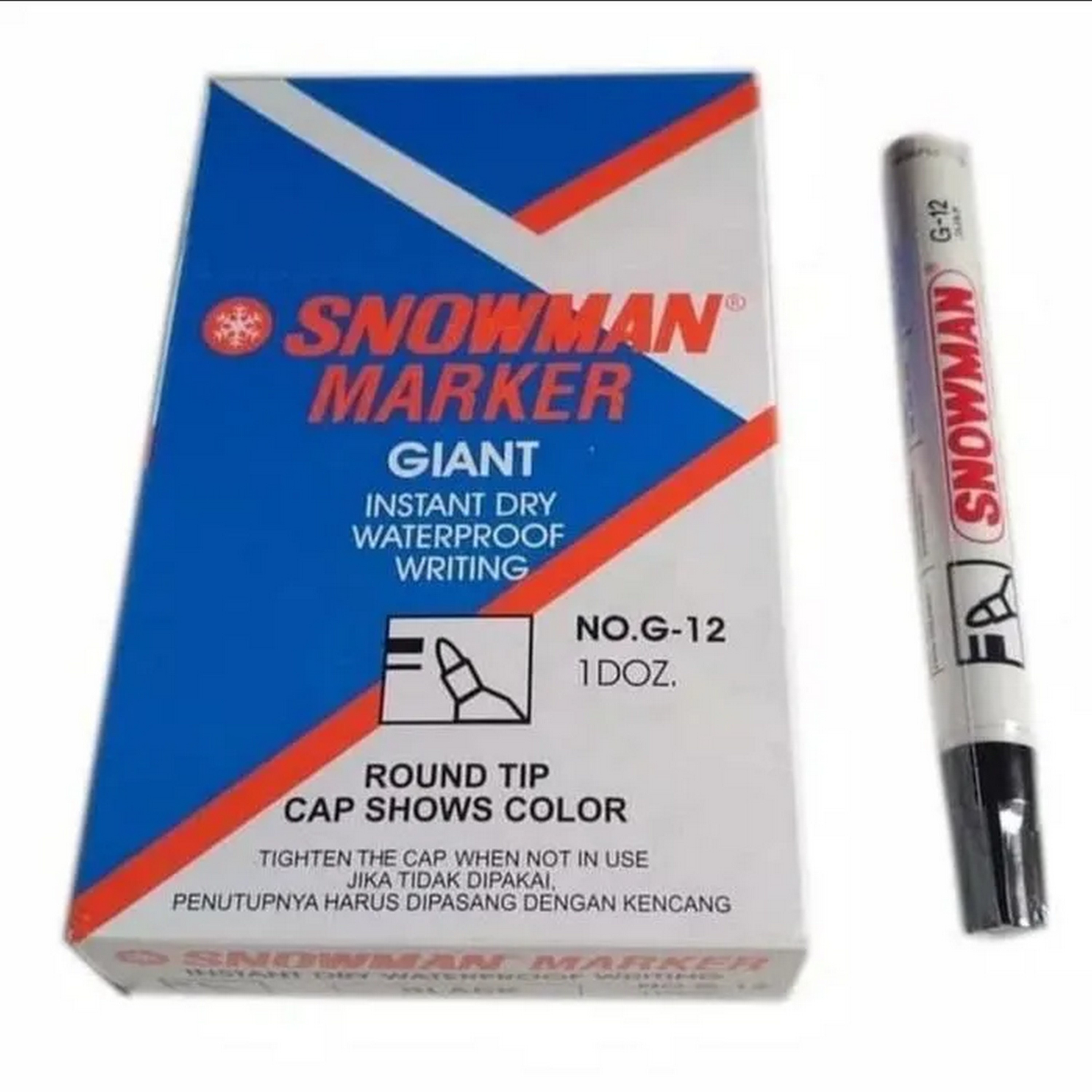 

SPIDOL PERMANEN SNOWMAN per kotak isi 12 pcs campur MARKER G 12 kecil