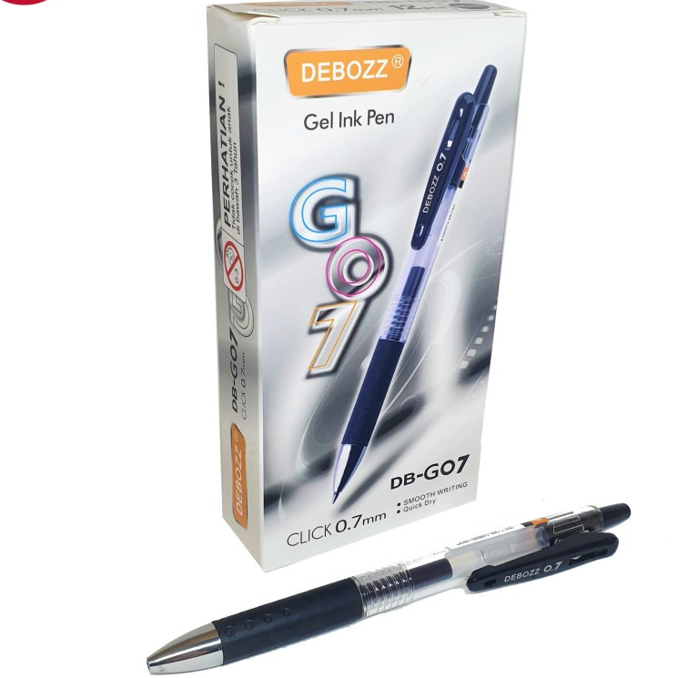 

GEL PEN DEBOZZ G-07 HITAM 0,7mm Per Pack