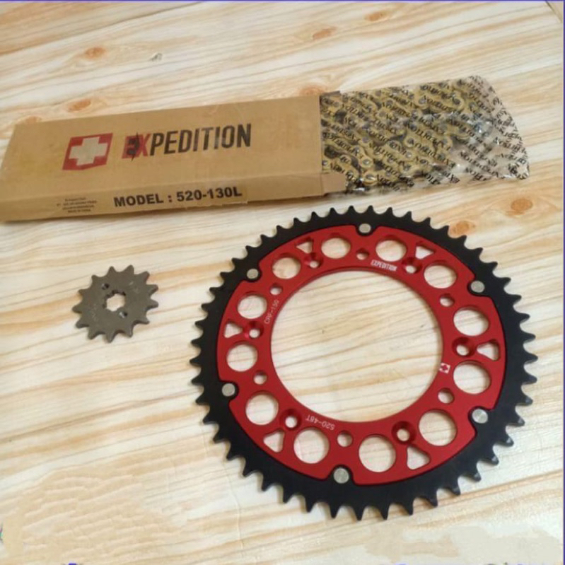 Gear set paket 520 Expedition CRF 150 CRF 230 set Rantai Gold