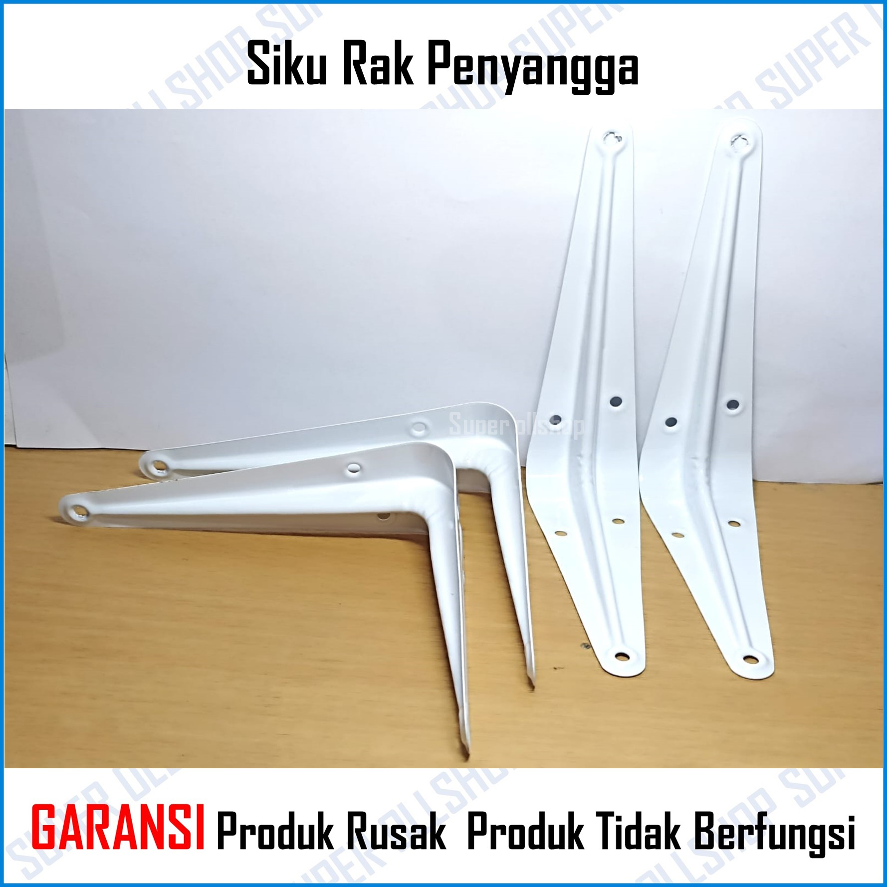 4 Pcs Braket Siku Rak Dinding / Siku Besi L Penyangga Rak Dinding Breket Shelf Bracket / Rak Dekorasi Ruangan Putih