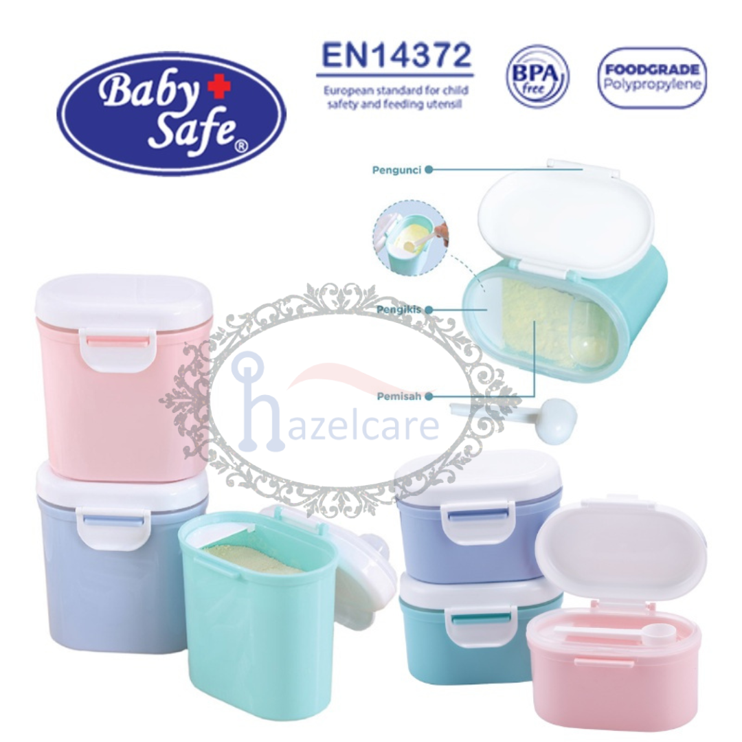 [HAZELCARE] Kotak Susu Portable Baby Safe Babysafe Tempat Penyimpanan Susu Bubuk Bayi Toples Anti Tumpah Milk Powder Container 800ml / 400 ml