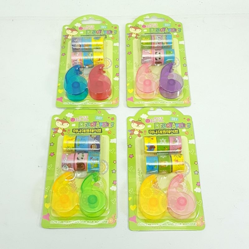 

Isolasi Anak Gambar Lucu Fancy / Dispenser Solatip Mini Motif Warna-Warni