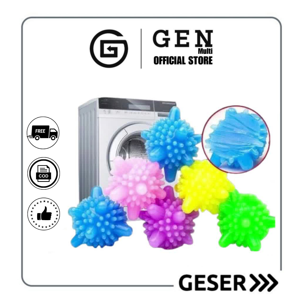 GEN - Bola Karet Mesin Cuci Pencuci Baju / Washing Ball Laundry / Bola Pencuci Baju