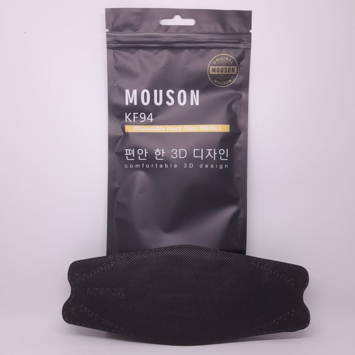 MASKER KF94 MOUSON WARNA HITAM ISI 10 PCS