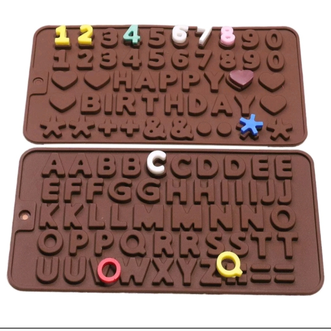 Cetakan coklat silikon / Cetakan silikon angka / Cetakan silikon abjad / Cetakan huruf silikon
