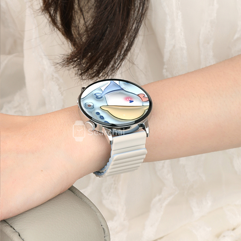 Tali✨20/22mm Huawei GT2/4/6/PRO Samsung Watch4 Silicone Magnetic Strap