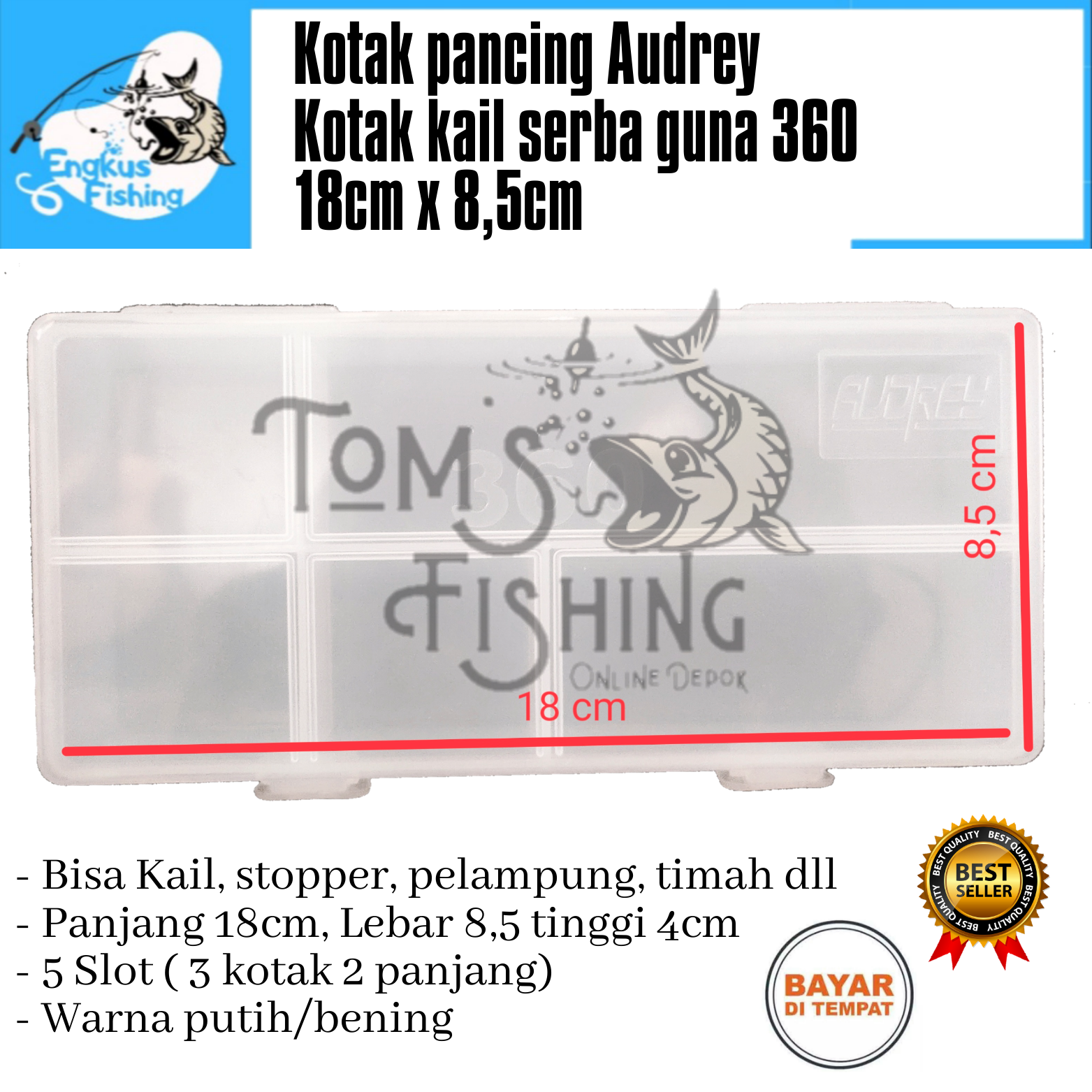 Kotak Pacing Audrey 360 Perkakas kail Serba Guna Murah - Engkus Fishing