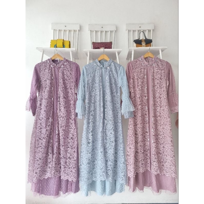 gamis brukat tile dot