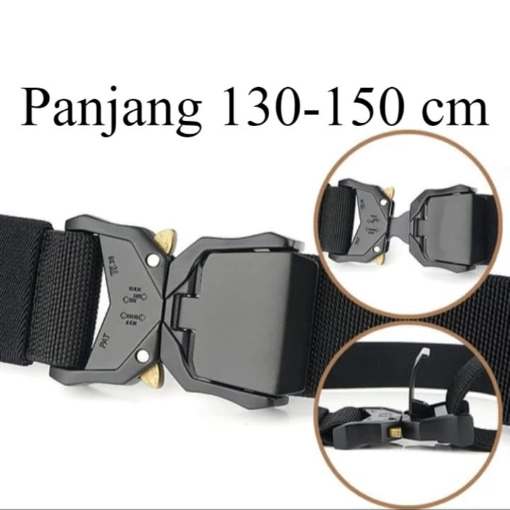 Extra 150 cm - Ikat Pinggang Tactical Fast Ulocking Buckle - Premium Edition