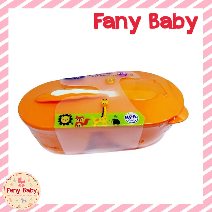 BABY SAFE DIVIDED BOWL WITH SPOON / AP010