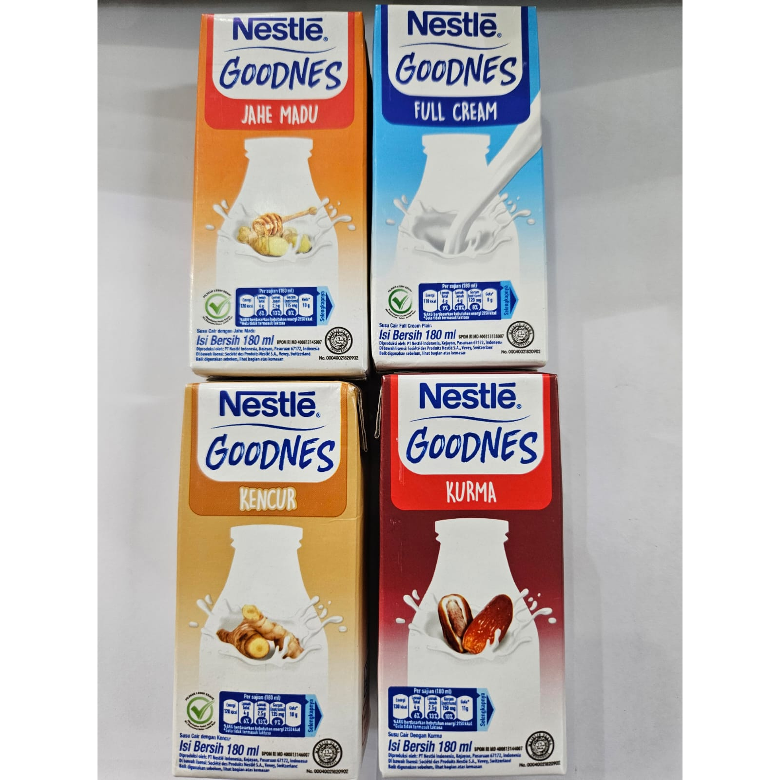 Nestle Goodness UHT 180 ML: Kencur Kurma Full Cream Jahe Madu