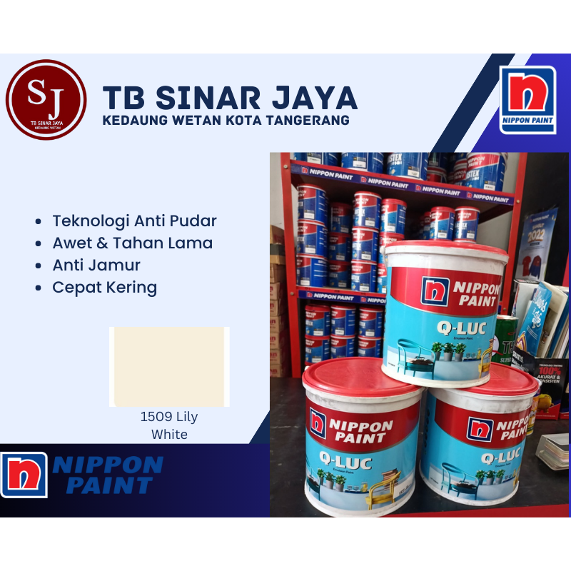 Cat Tembok Interior Qluc Cat Tembok Warna Nippon Paint 5kg 5 Liter - 1509 Lily White