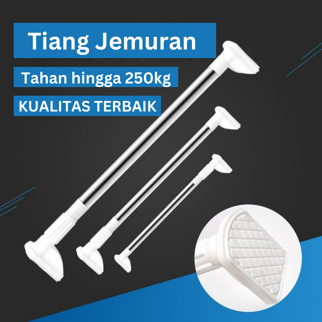 Tiang gantungan flexible tanpa paku/ tiang horden / tiang jemuran / tiang serbaguna kamar mandi toilet dapur jendela gordeng/ pipa gorden