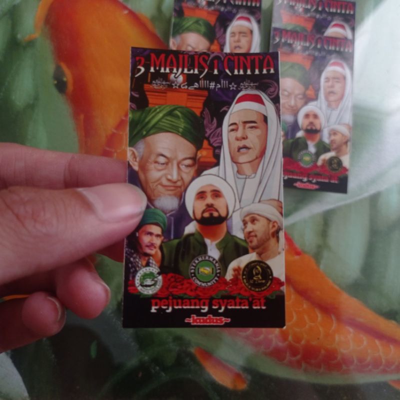 

( Minimal Order 10 pcs) Stiker Shalawat 3 Majelis 1 Cinta, Habib Syech, Az-Zahir, Vynil Putih, Tahan Air, Tahan Lama