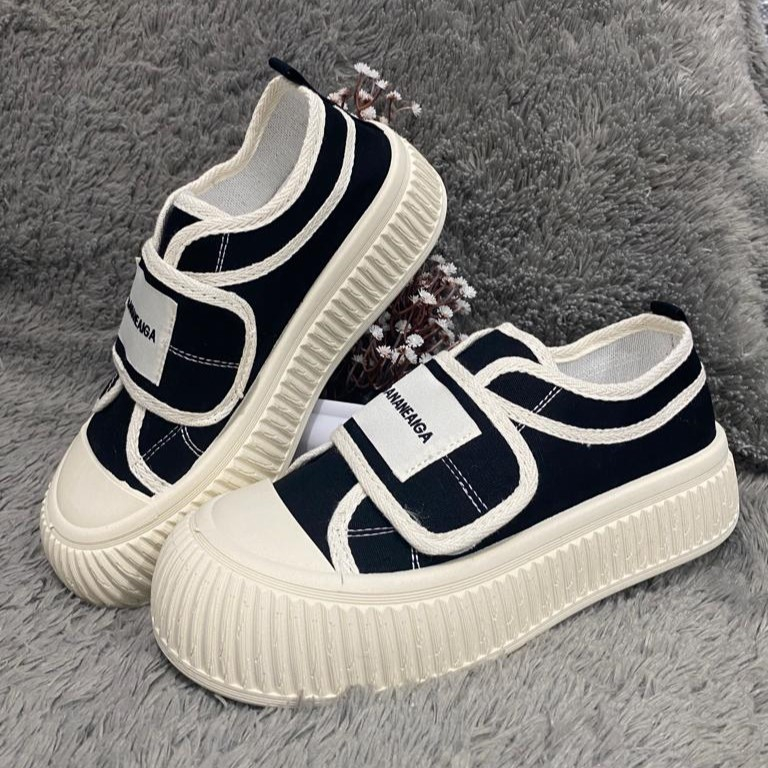COD Sepatu Kanvas Tali Velcro Sepatu Wanita Import Premium SP 064