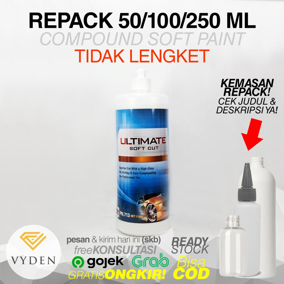 IPO ULTIMATE SOFT CUT REPACK ECER Kompon Kasar Compound Kumpon Cat Mobil Soft Paint Cat Lengket Lembut Mobil Hitam Jepang