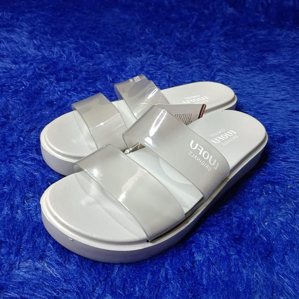 LUOFU SENDAL SLOP WANITA SANDAL SLIP ON ANTI SELIP MODEL DOUBLE STRAPE