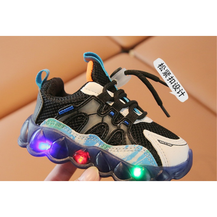 SEPATU ANAK LAKI-LAKI SNEAKER LAMPU LED SIZE 21-30 LED KIDS 2022