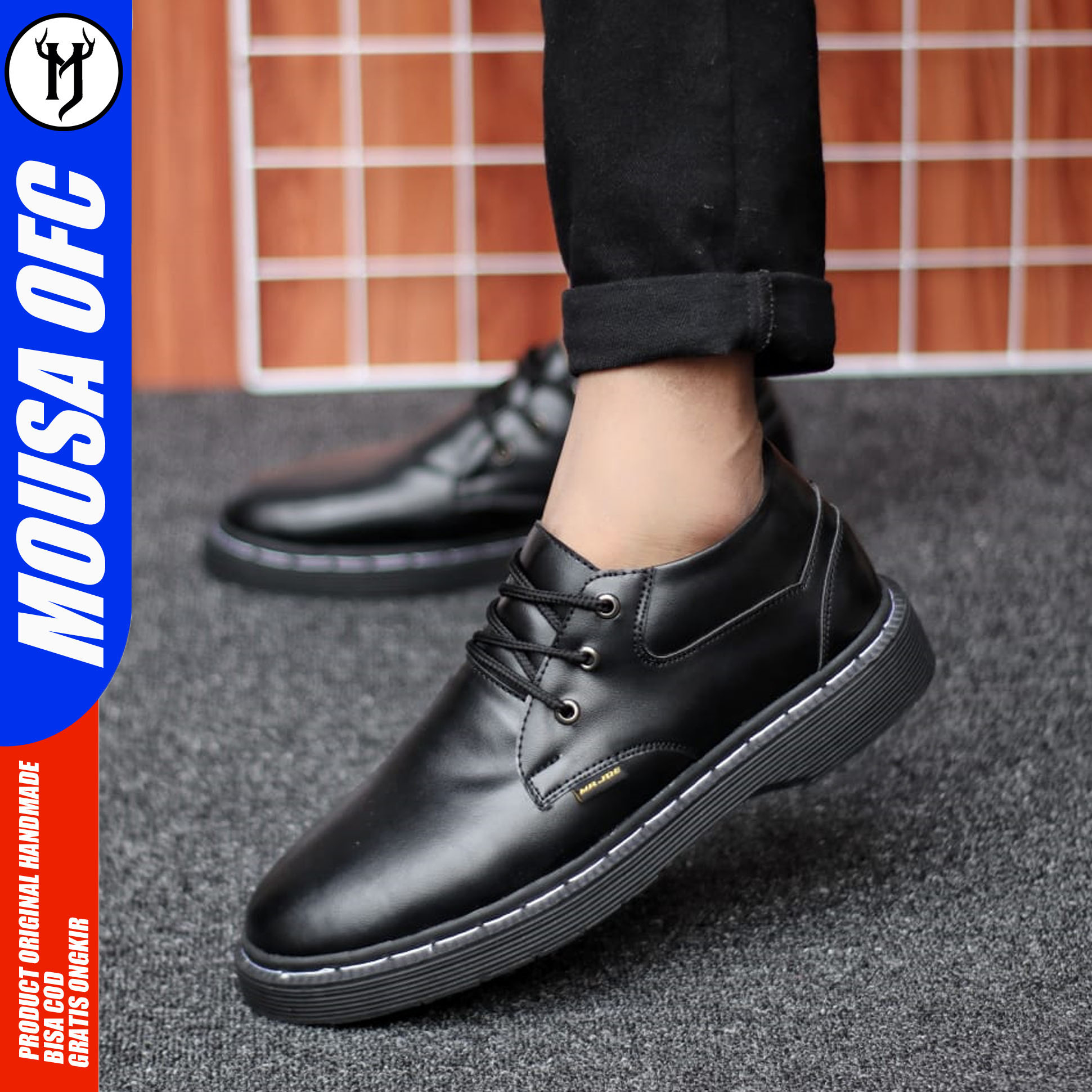 MOUSA Sepatu Formal Pria Pantofel Docmart Low Boots Kerja Casual Roby