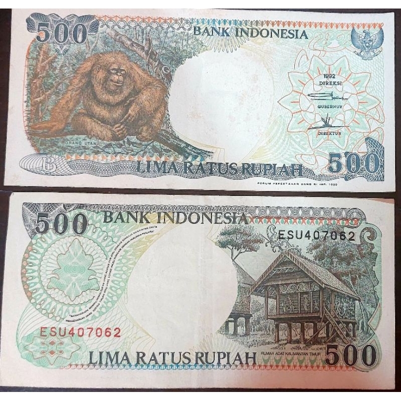 Uang Kertas lama pecahan Rp 500 tahun 1992