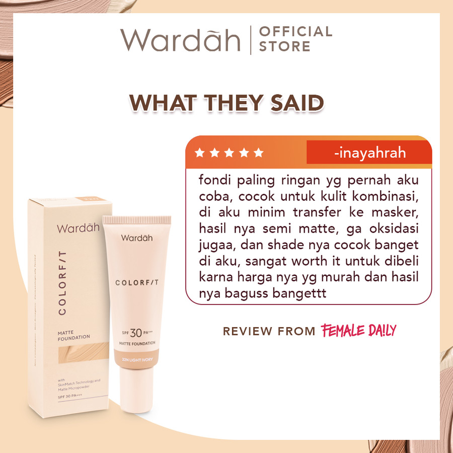 Wardah Colorfit Matte Foundation SPF 30 PA++ 25ml