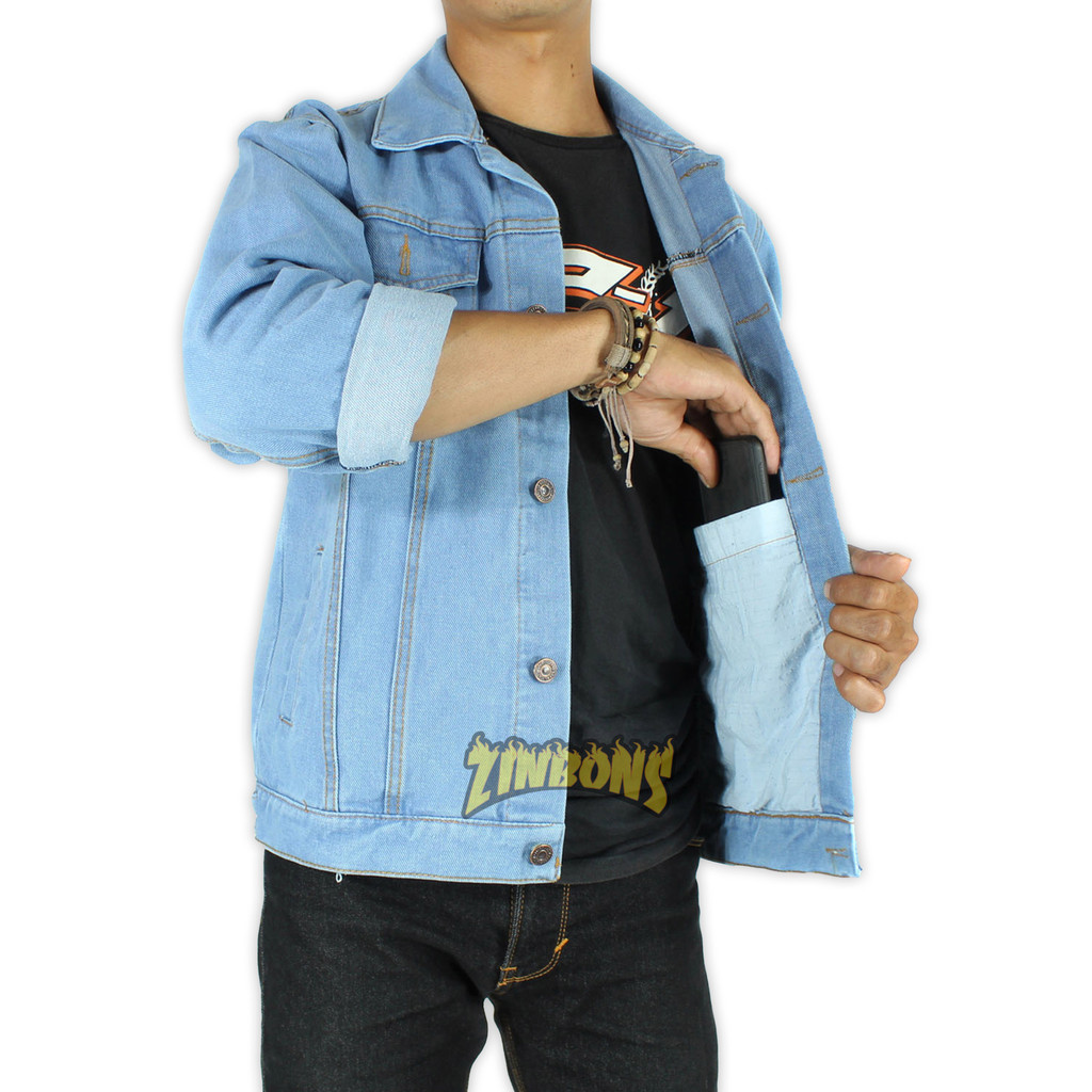 JAKET JEANS PRIA WARNA LIGHT BLUE JAKET DENIM BEST QUALITY