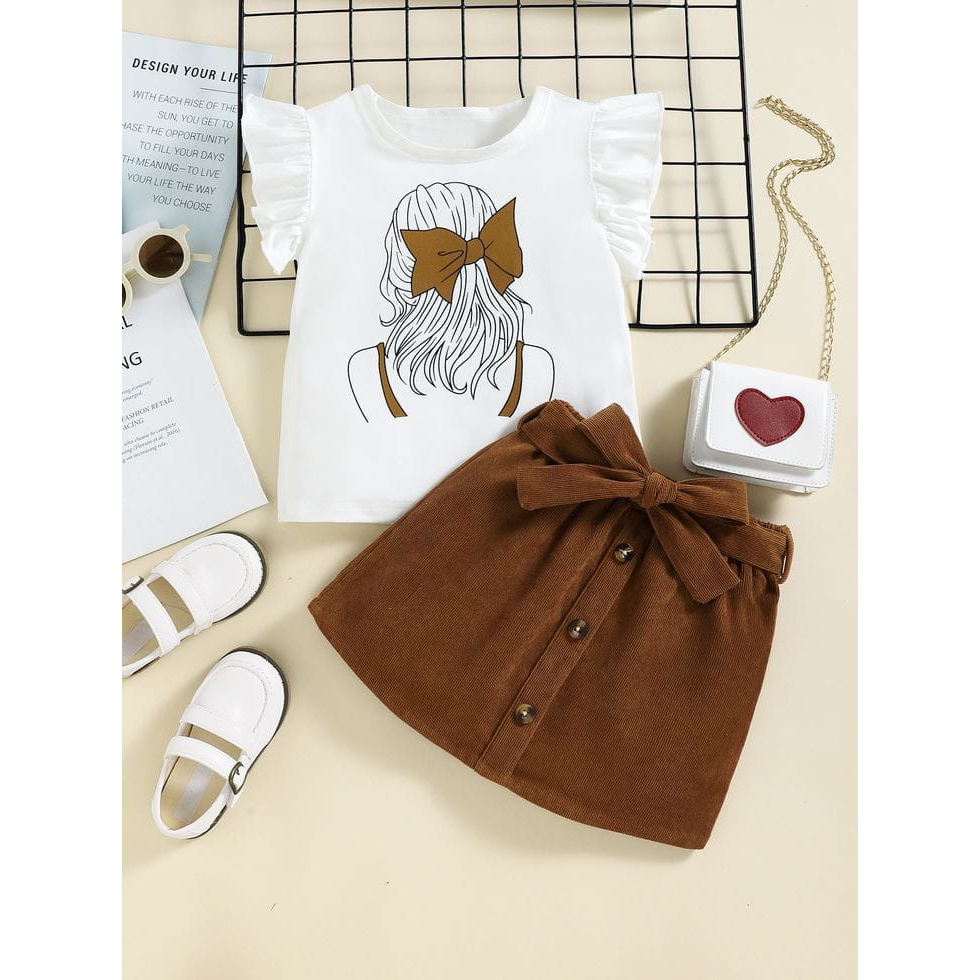 4 tahun kids stelan baju anak perempuan set kids girl stelan rok tutu kids