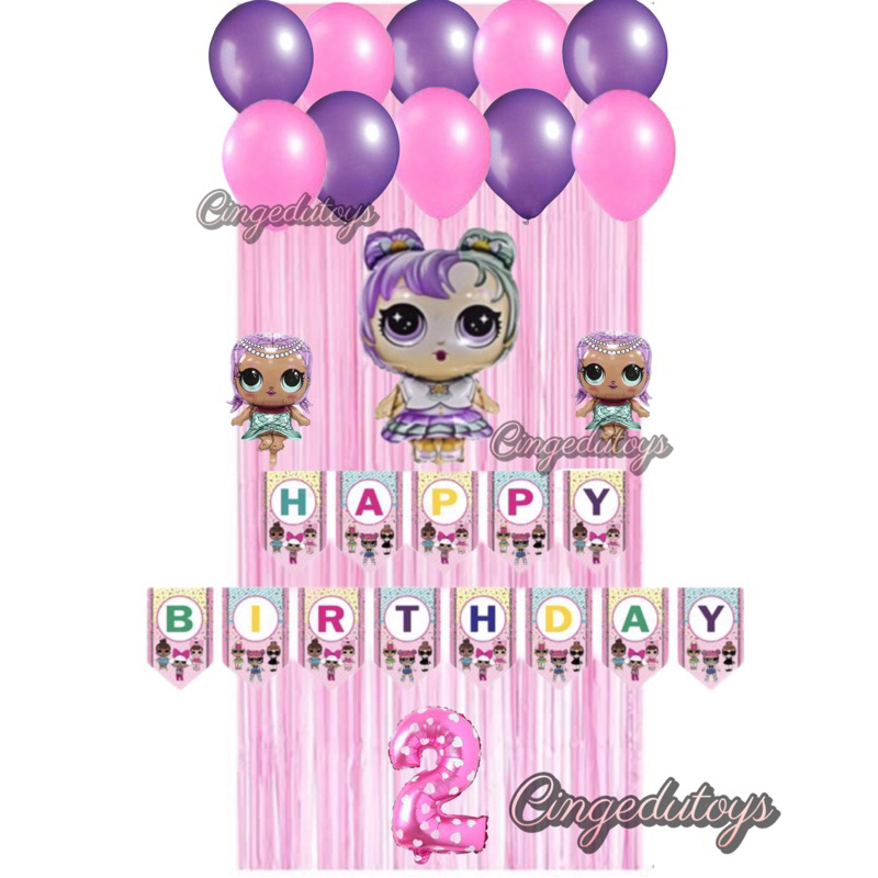 Paket simple hemat karakter anak LoL dekorasi ulang tahun SHK