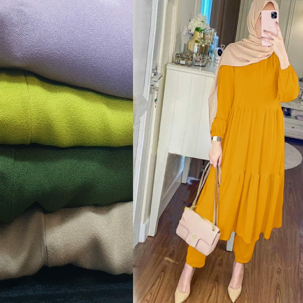 ONE SET NAFISA MAT ITY MANGO CREPE SIZE S M L XL XXL SETELAN CELANA WANITA SETCEL FASHION MUSLIM MODERN UKURAN KUMPLIT KECIL NORMAL BESAR GEDE BIG JUMBO OVERSIZE MODEL GAMIS CANTIK SUDAH TERMASUK CELANA PAKAIAN REMAJA DEWASA KALEM SIMPEL NYAMAN DI PAKAI