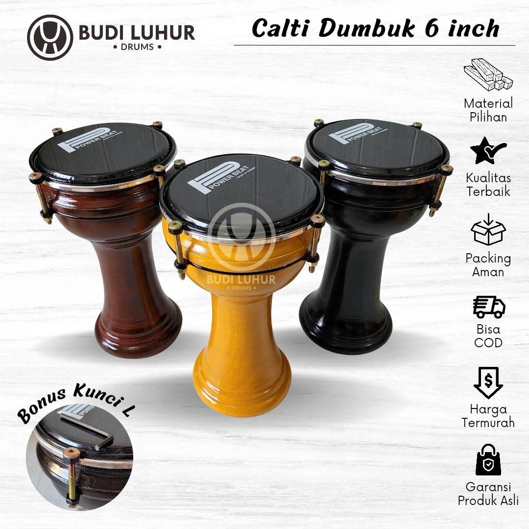 Calti Darbuka Dumbuk Pinggang Darbuka Anak Kecil Mika 6 inch Original Berkualitas Bergaransi