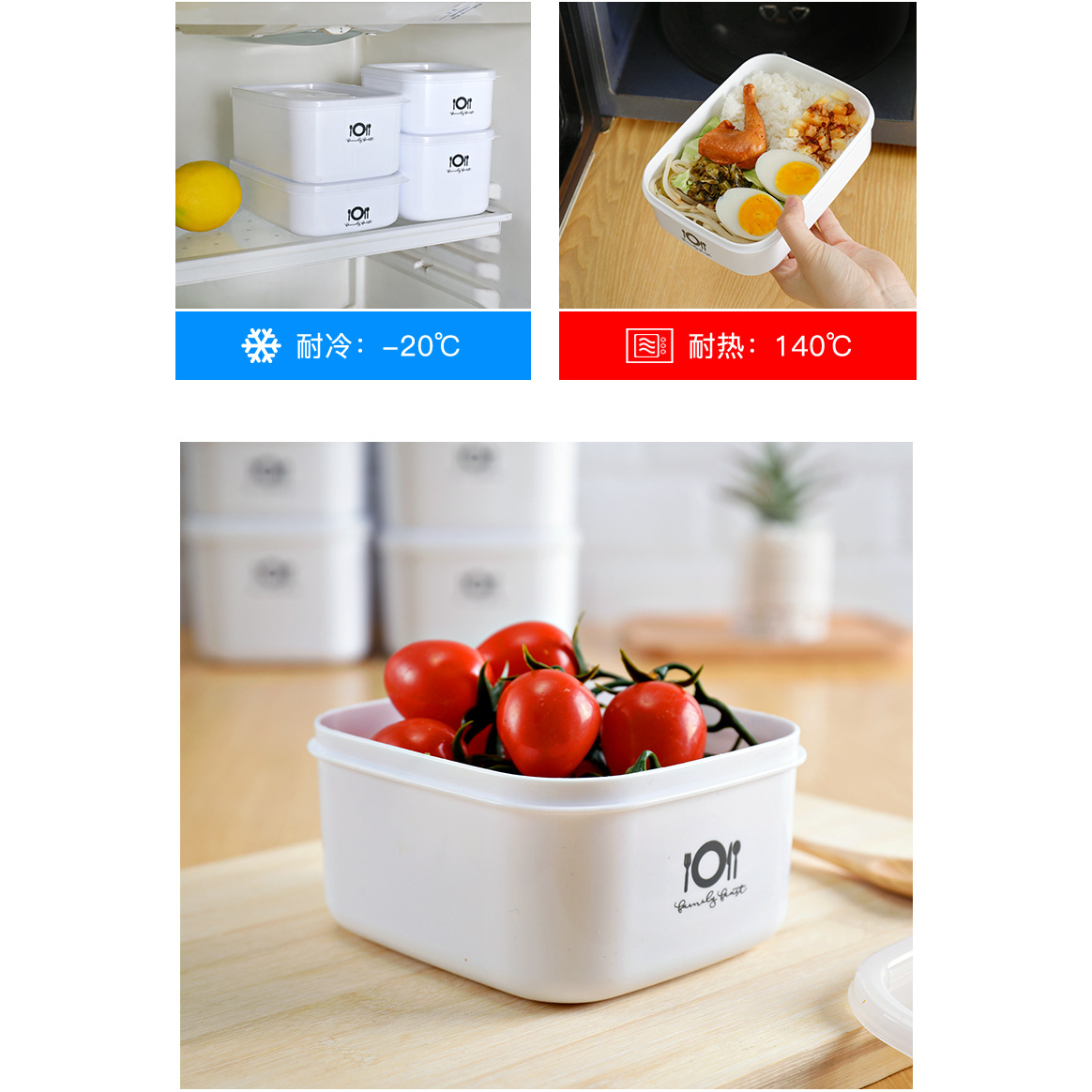(CLASHOP)Kotak makan tahan panas / Plastic Food Container Refrigerator Storage