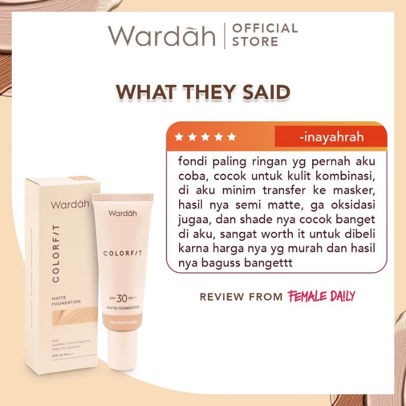 Wardah Colorfit Matte Foundation SPF 30 PA++ 25ml