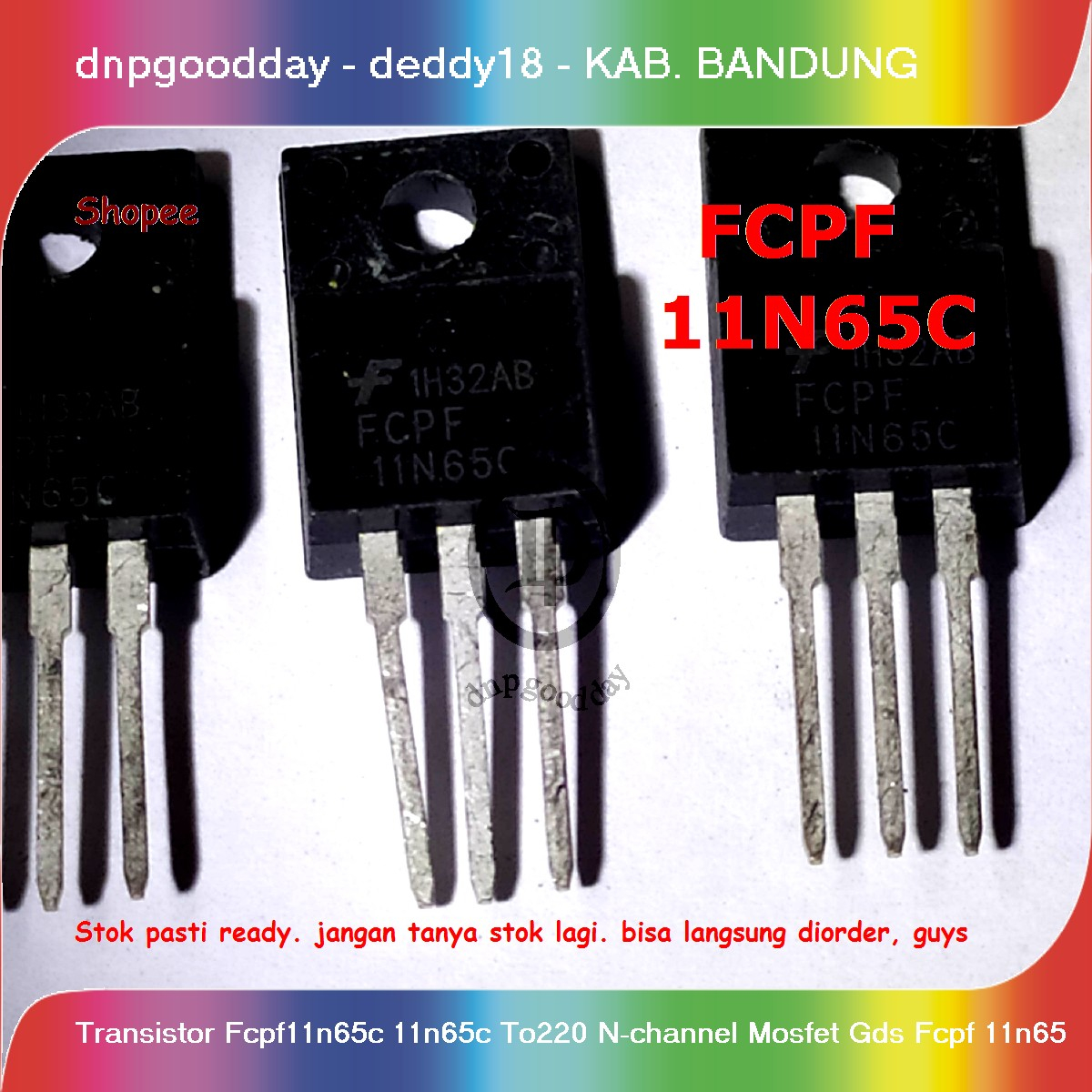 Transistor Fcpf11n65c 11n65c T0220 N-channel Mosfet Gds Fcpf 11n65