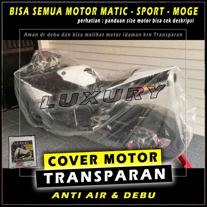 Cover Sarung Motor Transparan Waterproof 1a Plastik Tutup NMAX PCX VARIO VESPA XMAX NINJA KING 1a