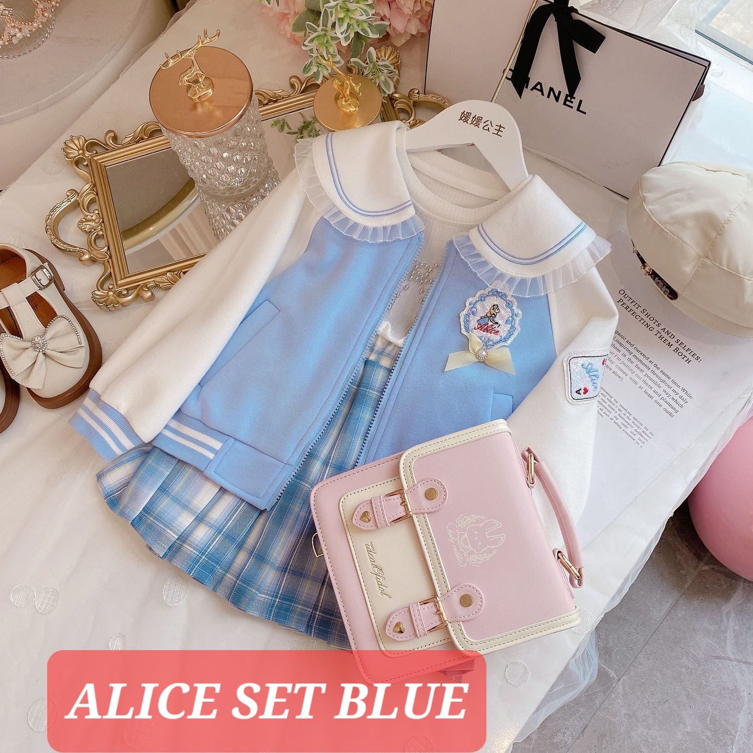 BAJUKIDDIE ALICE SET BAJU SETELAN FASHION ANAK REMAJA CEWEK ALA KOREA JEPANG IMPORT