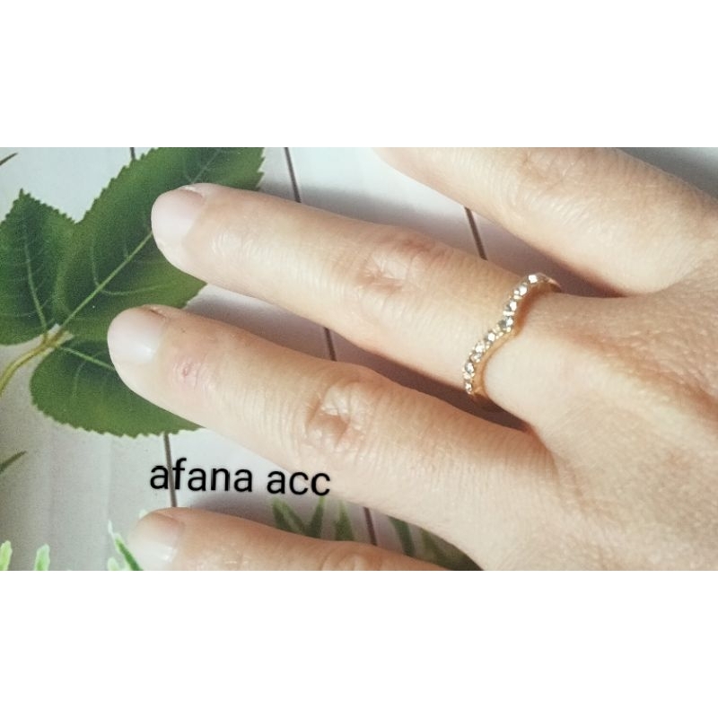 Cincin Jari Telunjuk Bentuk Hati Aksen Berlian Gaya Korea Untuk Wanita(all size)