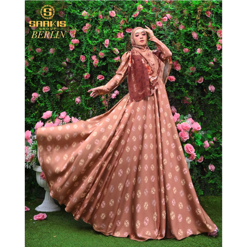 BERLIN SERIES BY SARKIS GAMIS SET SYARI TOKO PUSPITA HIJAB SYARI ALL SIZE CERUTY SWARO FULL PRINT