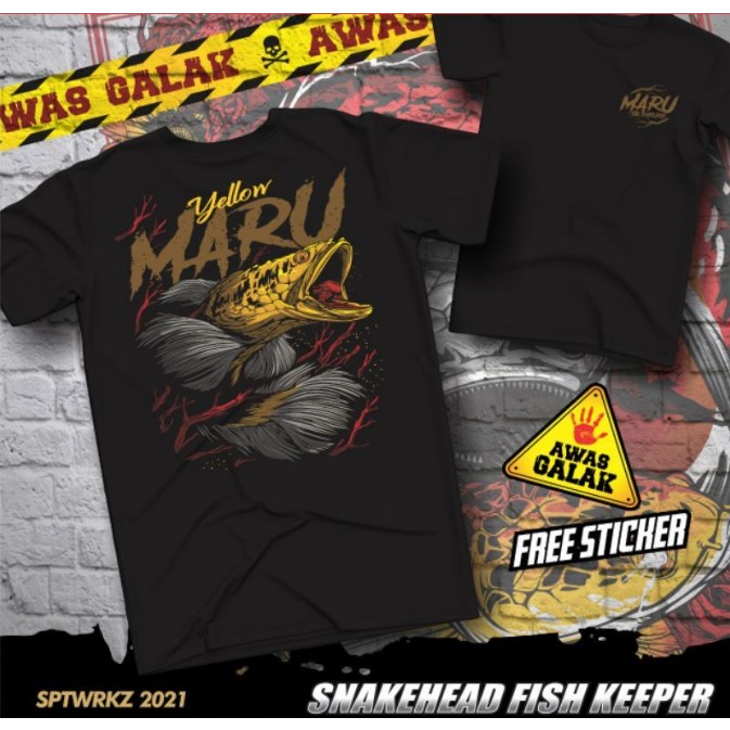 KAOS CHANNA YELLOW MARU DESAIN TERBARU/KAOS IKAN CHANNA LOVERS/KAOS KOMUNITAS HOBI CHANNA NEW DESAIN