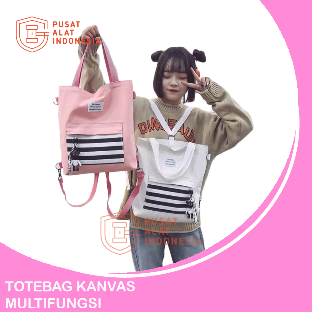 TAS TOTE BAG WANITA MULTIFUNGSI KANVAS SR228 TOTEBAG RESLETING CUTE