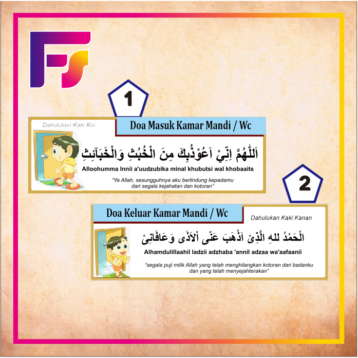 

Stiker waterproff doa masuk kamar mandi & doa keluar kamar mandi anak
