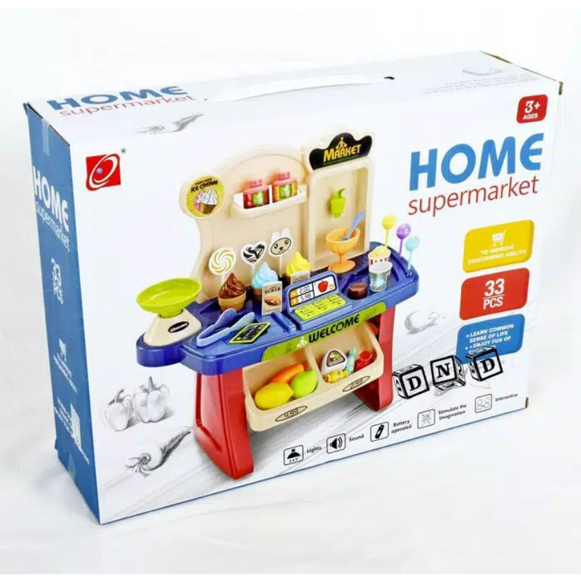 Home Supermarket Playset Mainan Kasir Kasiran Anak / Mainan Jualan Belanjaan Anak CBKS BS