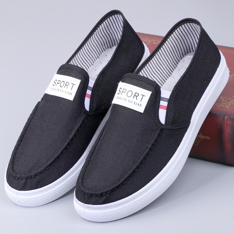 Sepatu Sport Canvas Slip On Kanvas Casual Pria Wanita Hitam